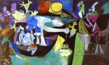 抽象的かつ装飾的 Painting - アンティーブの夜釣り 1939 キュビスト